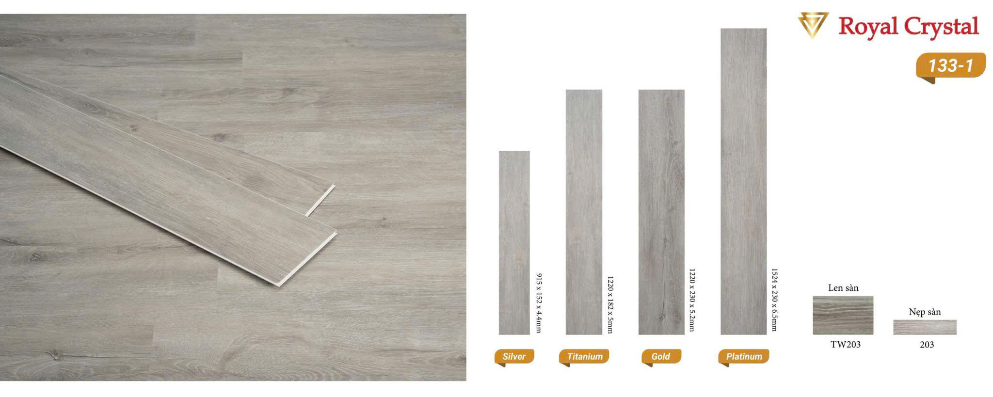 Sàn Royal Crystal Silver RCFW133-1