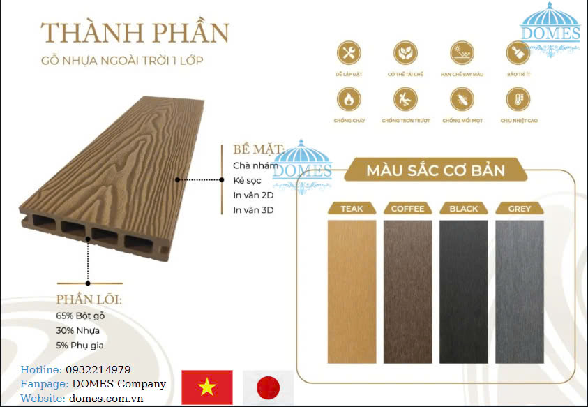 GỖ NHỰA NGOÀI TRỜI 1 LỚP